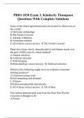 PBIO 1030 Exam 3, Kimberly Thompson Questions With Complete Solutions