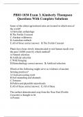 PBIO 1030 Exam 3&comma; Kimberly Thompson Questions With Complete Solutions