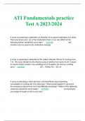 ATI Fundamentals practice Test A 2023/2024
