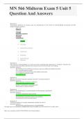 MN 566 Midterm Exam 5 &ndash; Unit 5 Question And Answers