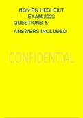 NGN RN HESI EXIT EXAM 2024 QUESTIONS & ANSWERS INCLUDED 