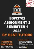 BSW3702 Assignment 2 2023 (CORRECT ANSWERS)