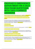 PROPHECY EMERGENCY DEPARTMENT RN A 2023-2024 EXAM QUESTIONS WITH 100&percnt; CORRECT ANSWERS