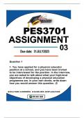 PES3701 ASSIGNMENT 03 DUE 31JULY 2023