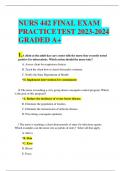 NURS 442 FINAL EXAM PRACTICE TEST 2023-2024 GRADED A&plus;