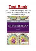 Test Bank For Pathophysiology 8th Edition By Sue Huether&comma; Kathryn McCance Chapter 1-50 Complete Guide 