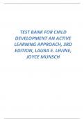 TEST BANK FOR CHILD  DEVELOPMENT AN ACTIVE  LEARNING APPROACH, 3RD  EDITION, LAURA E. LEVINE,  JOYCE MUNSCH