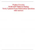 Walden Uiveristy NURS 6635 Midterm Pmhnp Newly Updated Exam Elaborations Questions  with Answers