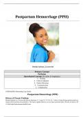 NUR 336 Postpartum Hemorrhage (PPH) Case Study 2023