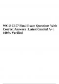 WGU C157 OA Questions and Answers Latest Updated &vert; WGU C157 Essentials of Advanced Nursing&colon; Practice Exam Questions and Answers &vert; WGU C157 Final Exam Questions and Answers &vert; WGU C157 Final Practice Exam Questions and Answers & WGU C157 Final Practice Exam