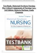 TEST BANK for Maternal-Newborn Nursing&colon; The Critical Components of Nursing Care&comma; 3rd Edition&comma; Roberta Durham&comma; Linda Chapman&vert; A&plus; ULTIMATE GUIDE 2022