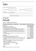 AQA A level PANJABI Paper 1 MAY 2023 QUESTION PAPER&colon; Reading and Writing