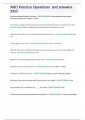 ABO Practice Questions with verified answers