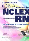 LIPPINCOTT'S Q&A REVIEW FOR NCLEX-RN 10TH EDITION BY DIANE M. BILLINGS