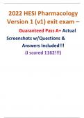 2022 HESI Pharmacology Version 1 (v1) exit exam – Guaranteed Pass A+ Actual Screenshots w/Questions & Answers Included!!!