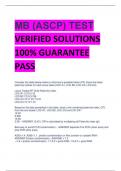 MB (ASCP) TEST VERIFIED SOLUTIONS  100% GUARANTEE  PASS