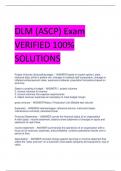 DLM (ASCP) Exam VERIFIED 100%  SOLUTIONS