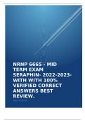 NRNP 6665 - Mid Term exam Seraphin- 2022-2023-with with 100&percnt; verified CORRECT answers BEST REVIEW