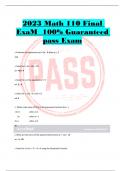2023 Math 110 Final ExaM  100% Guaranteed pass Exam
