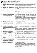 Exam 1 Molecular Biology (BIO 99) Study Guide for Tinoco