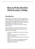 How to Write the First Draft in essay writing