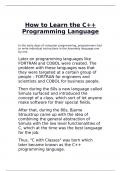 Class notes I. T(   How to Learn the C++ Programming Language)