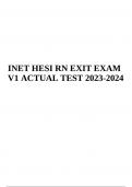 INET HESI RN EXIT EXAM V1 ACTUAL TEST | QUESTIONS WITH 100% CORRECT ANSWERS 2023-2024