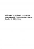 UWF EDF 6226 (Deck 1, 2 and 3) Exam Questions with Correct Answers - Latest Graded A+ | UWF EDF 6437 Deck 1 Exam Questions With 100% Correct Answers | EDF 6437 Exam Questions With Answers | EDF 6226 Exam Practice Questions With 100% Correct Answers | UWF 