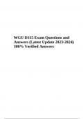 WGU D115 Exam Practice Questions and Answers | Latest Update 2023-2024 | 100% Verified Answers