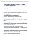 AAPC OFFICIAL CPC CERTIFICATION STUDY GUIDE NOTES&vert;UPDATED&VERIFIED&vert;100&percnt; SOLVED&vert;GUARANTEED SUCCESS