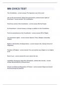 MN CIVICS TEST&vert;UPDATED&VERIFIED&vert;100&percnt; SOLVED&vert;GUARANTEED SUCCESS