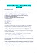 Personal Trainer Certification Exam &lpar;Solved&rpar;