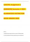 LAH3701 Assignment 1 (ANSWERS) Semester 2 2023 - GUARANTEED DISTINCTION GOOD GRADES 2023.