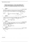 NRNP 6640 WEEK 11 PSYCHOTHERAPY  LATEST SUMMER 2023&sol;2024 FINAL EXAM