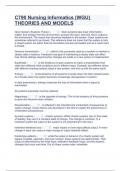 C790 Nursing Informatics &lpar;WGU&rpar; THEORIES AND MODELS