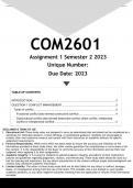 COM2601 Assignment 1 &lpar;ANSWERS&rpar; Semester 2 2023 - DISTINCTION GUARANTEED