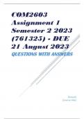 COM2603 Assignment 1 Semester 2 2023 (761325) - DUE 21 August 2023