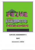 EUP1501 ASSIGNMENT 6 QUIZ SOLUTIONS SEMESTER 2