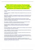 WGU D075 Information Technology Management Essentials Exam 2 &lpar;2023&rpar;- Questions & Answers &lpar;Graded A&plus;&rpar;