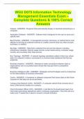 WGU D075 Information Technology Management Essentials Exam &ndash; Complete Questions & 100&percnt; Correct Answers