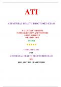 ATI RN Mental Health Proctored Exam (15 Versions, 2023, NGN) / RN ATI Mental Health Proctored Exam / ATI RN Proctored Mental Health Exam | Real Exam + Practice Exam|