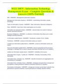 WGU D075 - Information Technology Management Exam &ndash; Complete Questions & Answers &lpar;100&percnt; Correct&rpar;