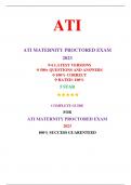 ATI RN Maternity Proctored Exam (6 Versions, 2023, NGN) / RN ATI Maternity Proctored Exam / ATI RN Proctored Maternity Exam | Real Exam + Practice Exam|