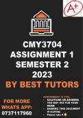 CMY3704 Assignment 1 Semester 2 2023 (Answers)