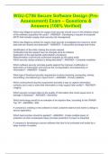 WGU-C706 Secure Software Design &lpar;Pre-Assessment&rpar; Exam &ndash; Questions & Answers &lpar;100&percnt; Verified&rpar;