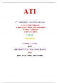 ATI RN Gerontology Proctored Exam (5 Versions, 2023, NGN) / RN ATI Gerontology Proctored Exam / ATI RN Proctored Gerontology Exam | Real Exam + Practice Exam|