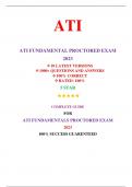 ATI RN Fundamentals Proctored Exam (10 Versions, 2023, NGN) / RN ATI Fundamentals Proctored Exam / ATI RN Proctored Fundamentals Exam | Real Exam + Practice Exam|