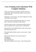 Crew Training course Questions With Complete Solutions