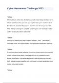 Cyber Awareness Challenge 2023 QUESTIONS & ANSWERS &lpar; A&plus; GRADED 100&percnt; VERIFIED&rpar;