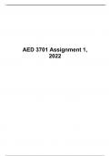 AED 3701 Assignment 1 (2022), SOLUTIONS, EXPLANATIONS, WORKINGS, AND REFERENCES 